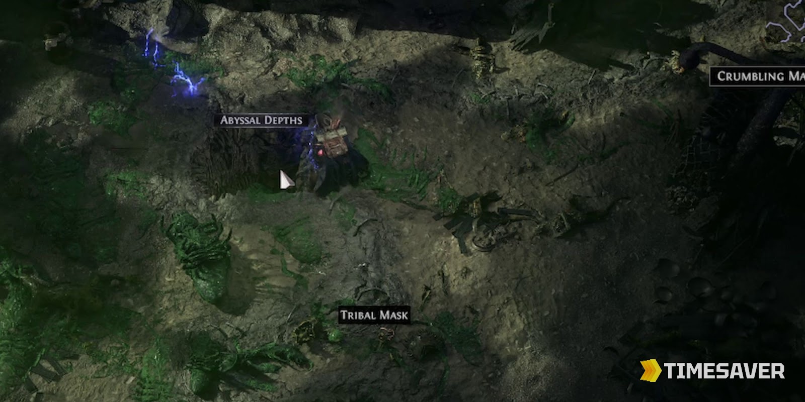 An Abyssal Depths node revealed on the PoE2 endgame Atlas, where Tasgul spawns in level 79+ maps
