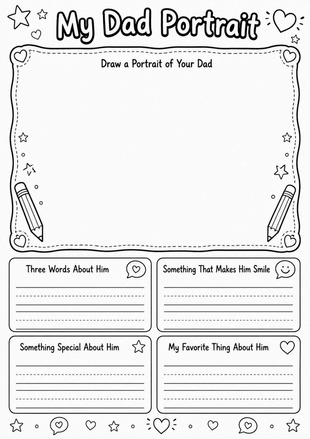 My Dad Portrait Worksheet