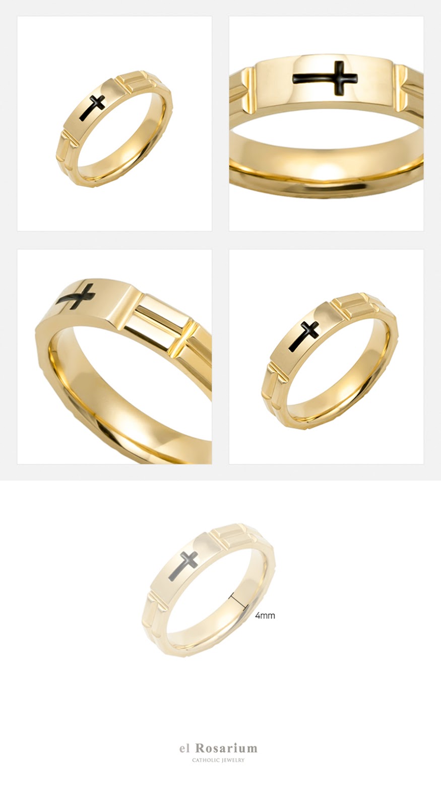 Rosary Ring K180 14K Real Solid Gold Catholic Christian Ring (US 4