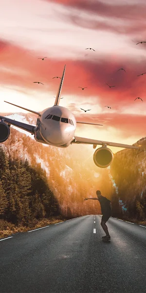 Airplane, Jet Aircraft, Aircraft, Flight, Cloud 2K iPhone Wallpaper Background