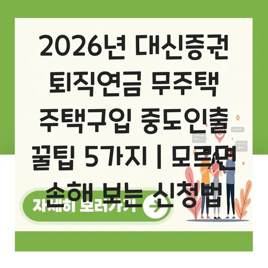 대신증권 퇴직연금 무주택 주택구입 중도인출 하는 법 대표 이미지