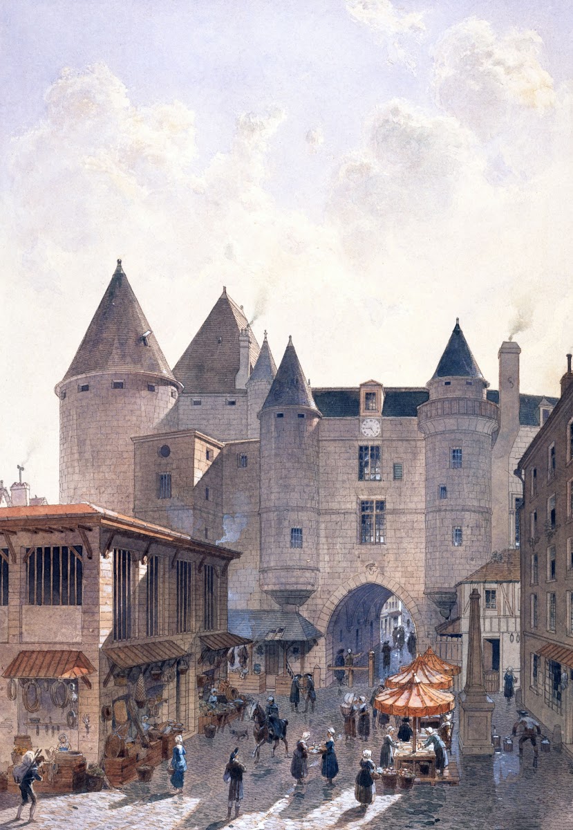 Le Grand Châtelet vue prise depuis la rue Saint Denis en 1800 1915 1945