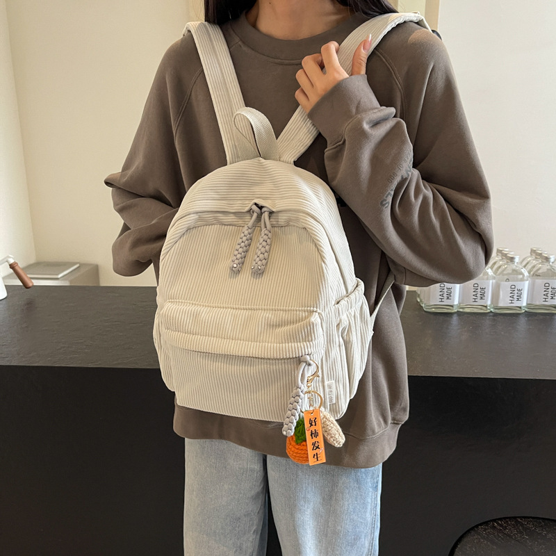 Corduroy Backpack, Breathable, Women