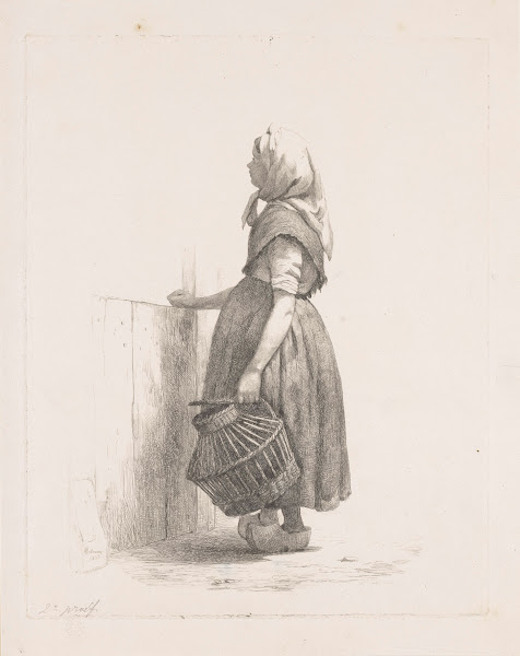 Staand meisje met pluimveemand 1838
