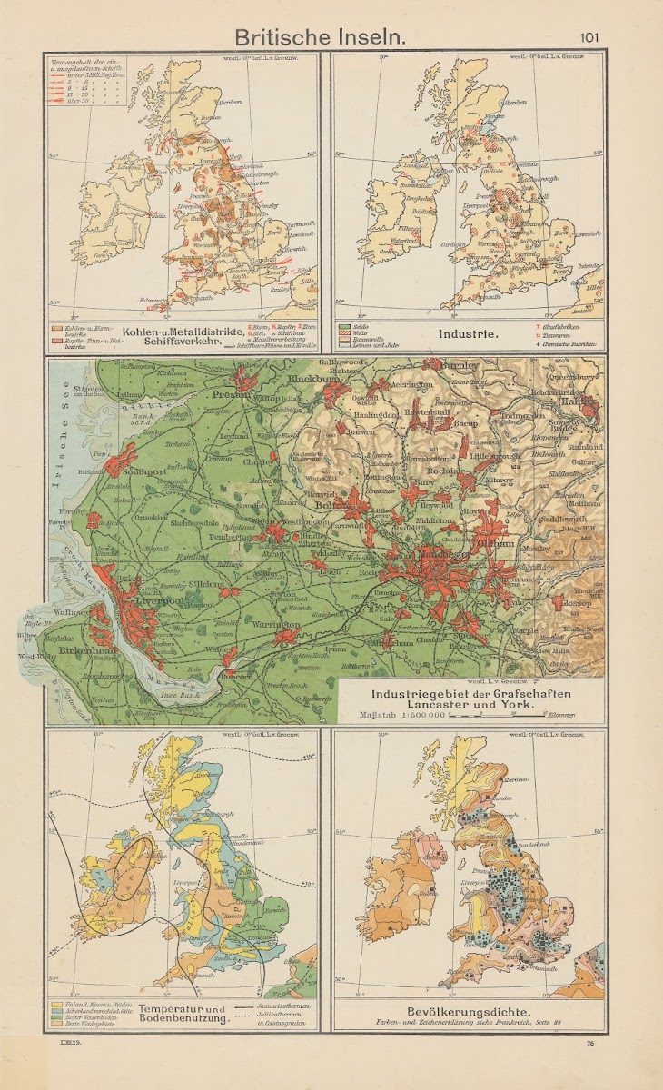 Britische Inseln Industriegebiet der Grafschaften Lancaster und York 1930