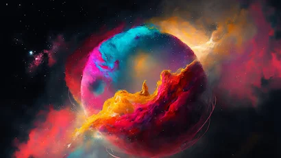 Ai Art, Abstract, Space, Universe, Nebula 2K Wallpaper Background