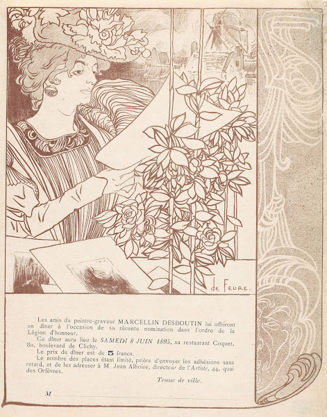 Uitnodiging voor een diner ter ere van Marcellin Desboutin 1895 06
