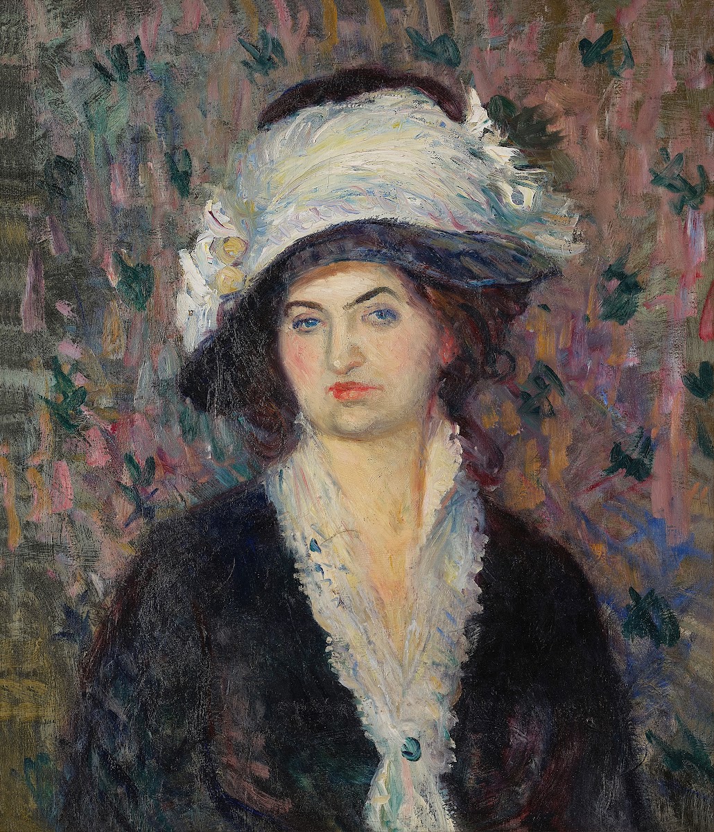 Shop Lady Woman in a Feathered Hat 1910
