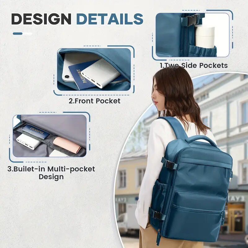 Compression backpack, 36–55 L, with pump