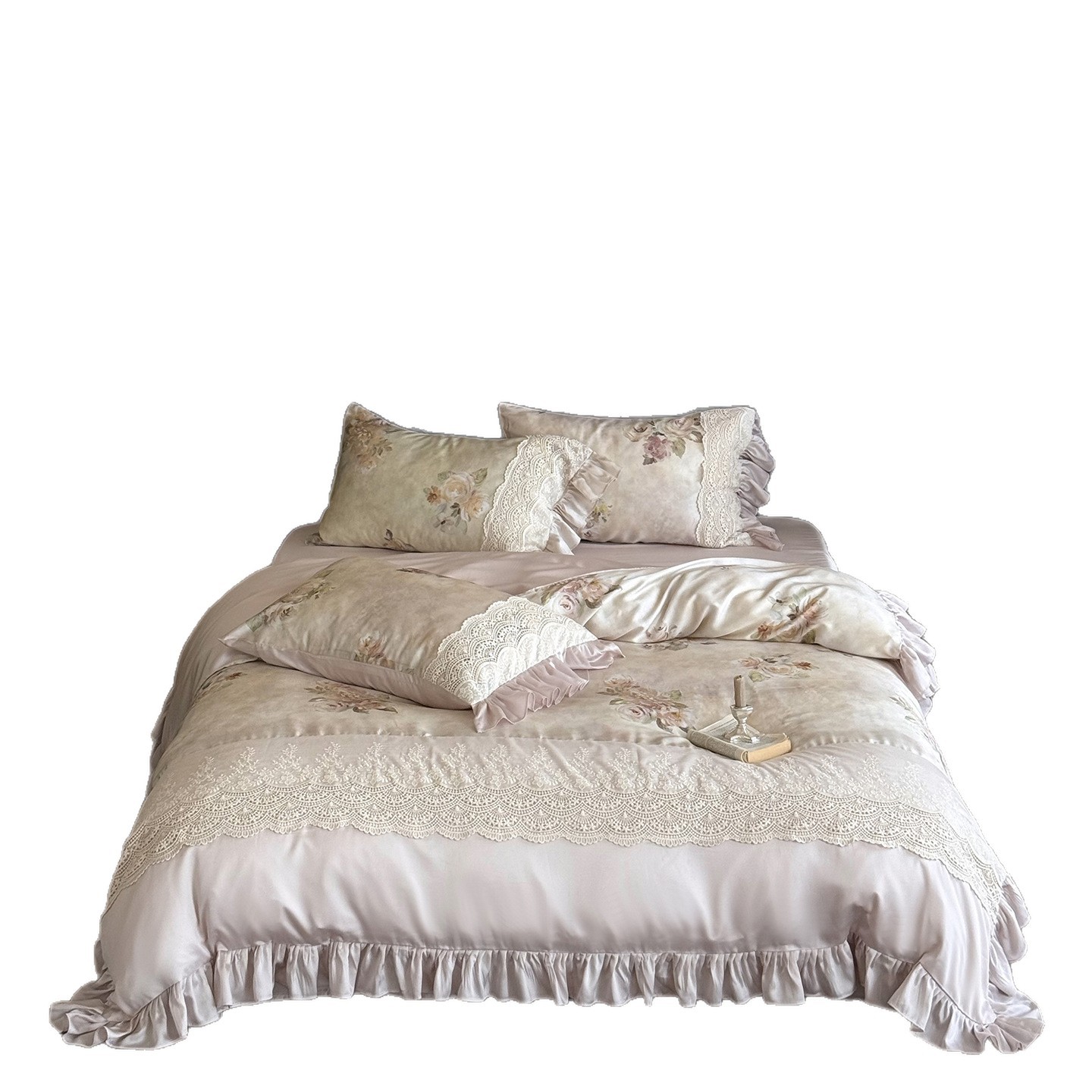 Cotton bedding set, 4-piece, French style