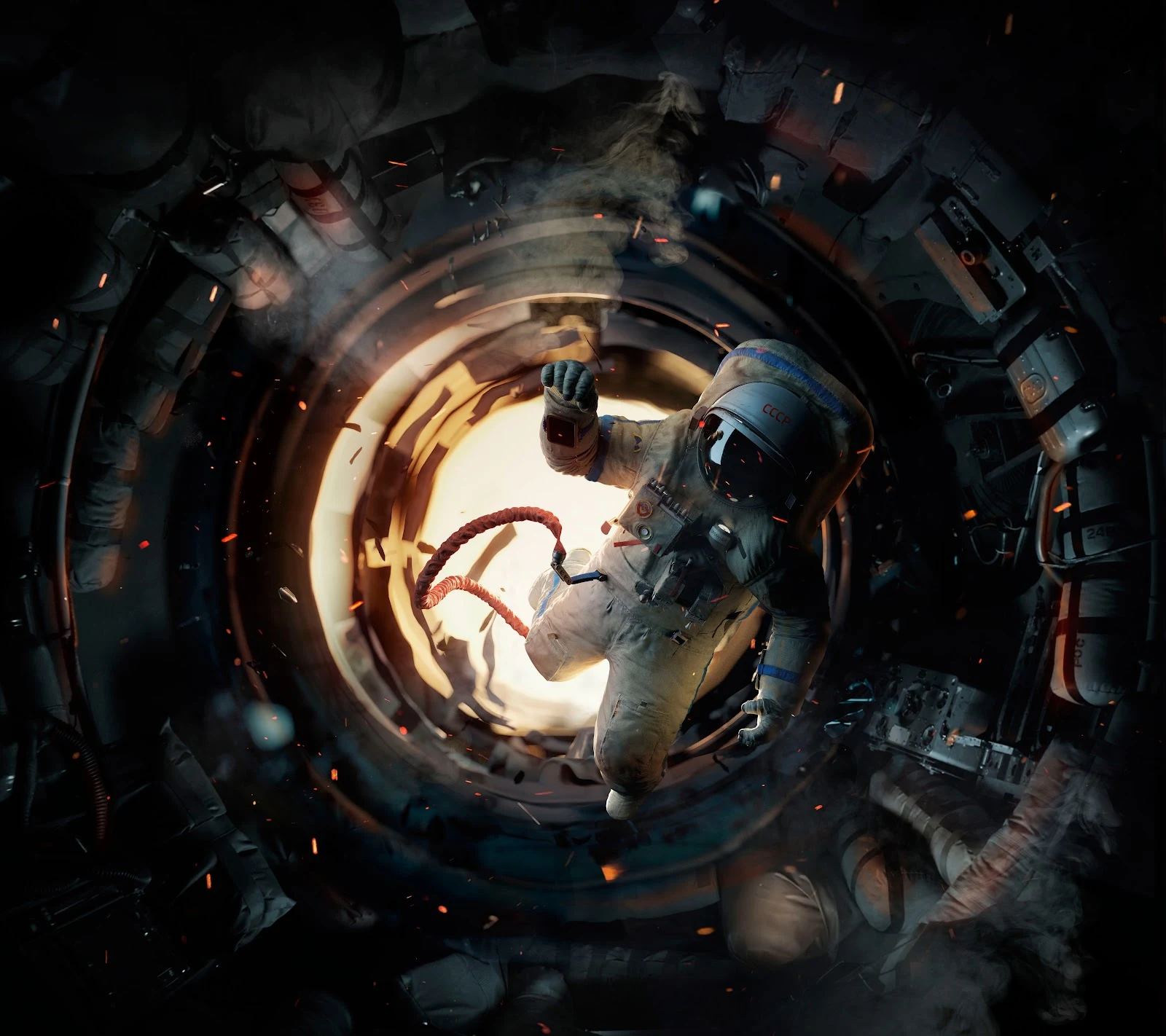 Digital Art, Astronaut, Space, Space Art, Salyut-7 5K Desktop Wallpaper Background (6030x5360) Free Download