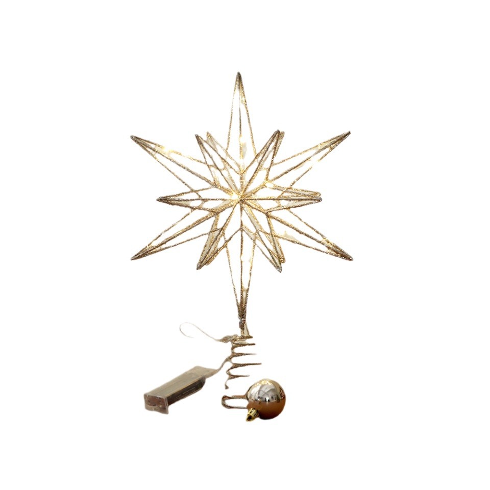 Iron Christmas tree topper star, 25x33 cm