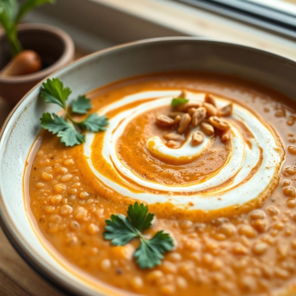 Creamy Thai Coconut Red Lentil Soup Recipe – Easy Weeknight Comfort finished
