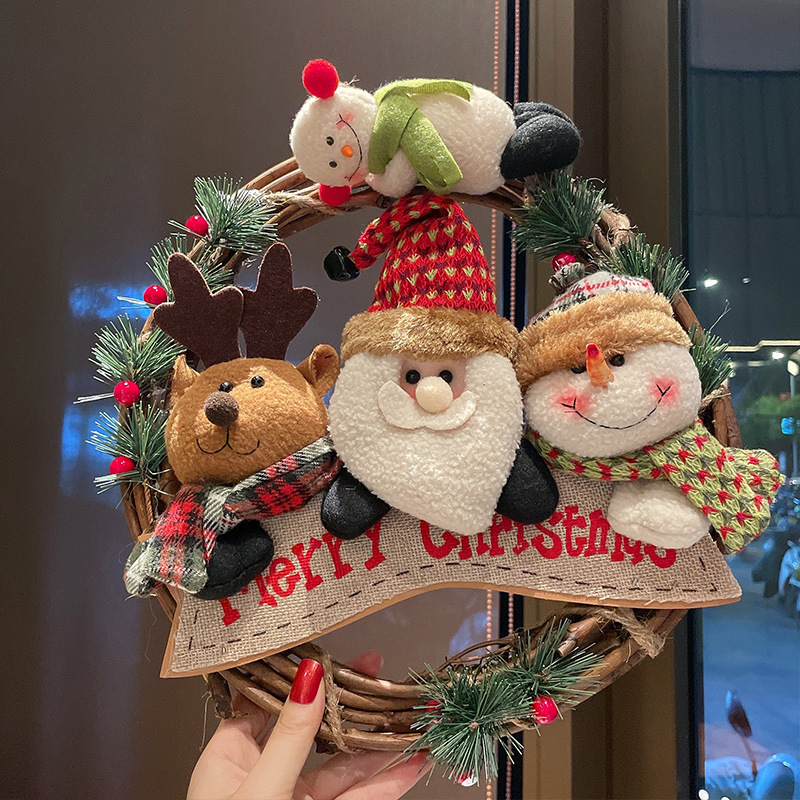 Decorative Christmas wreath with figures