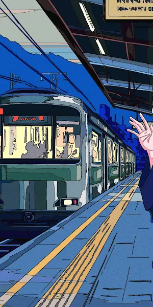 Anime Scenery, Train Station, Japanese, Travel 4K Wallpaper Background