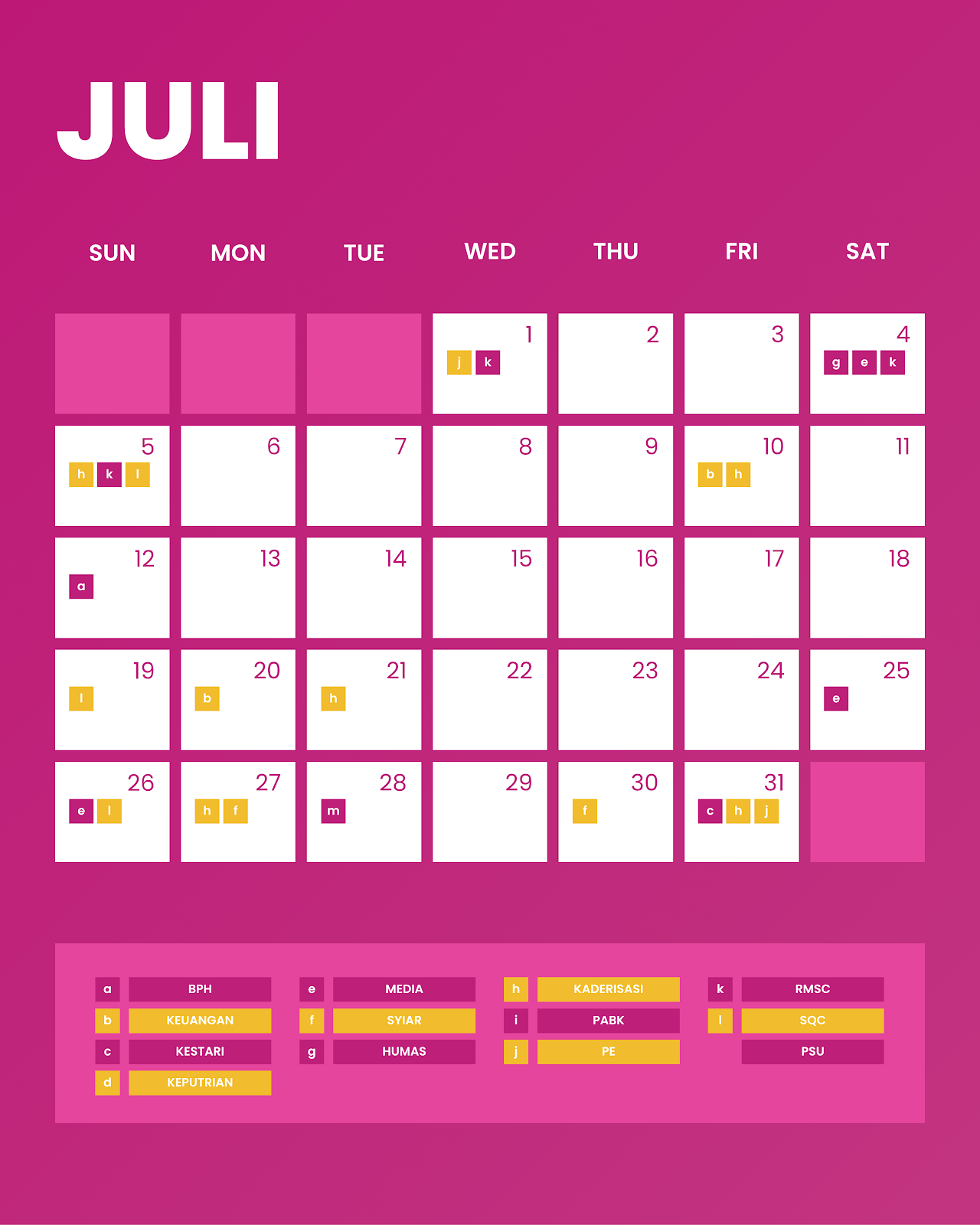 Aureans Schedule