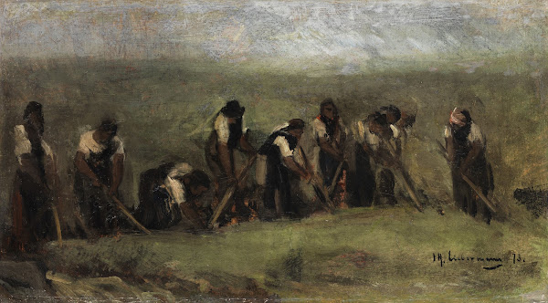 Arbeiter im Rübenfeld Ölstudie 1873