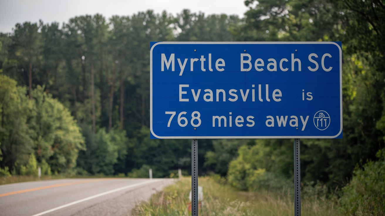 Distance and Travel Guide: Myrtle Beach from Evansville, IN