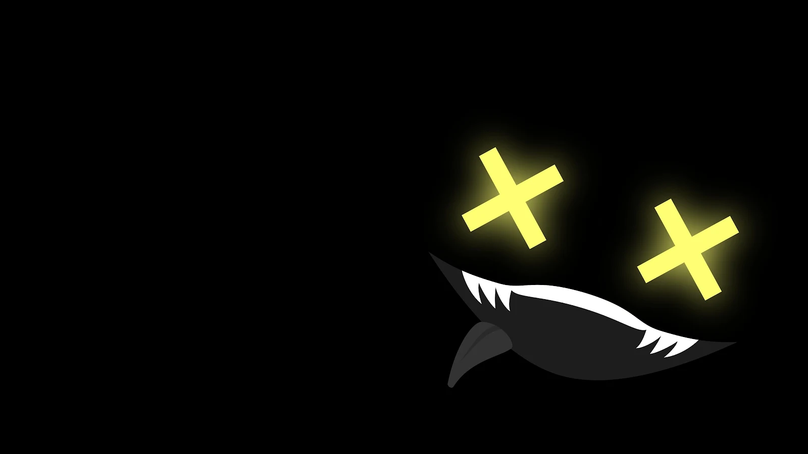 Glowing Minimalist Shark Graphic - Minimalist Digital Art 4K Wallpaper (3840x2160)