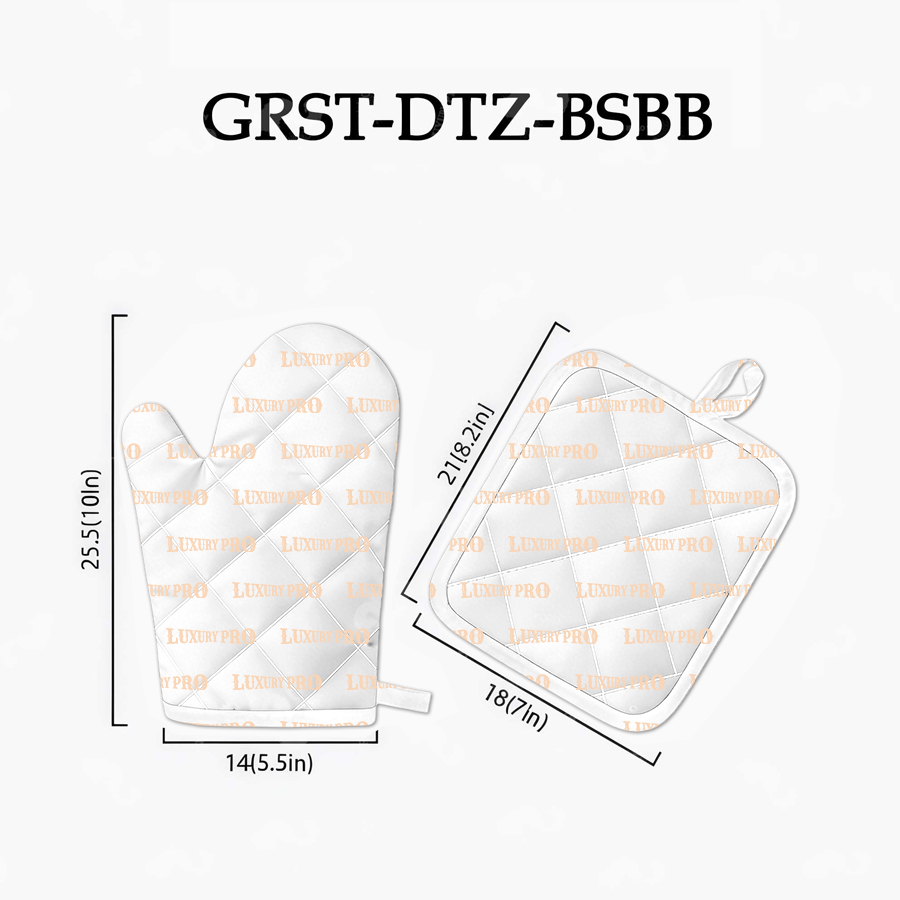 Oven Mitt + Pad Set (White Binding)