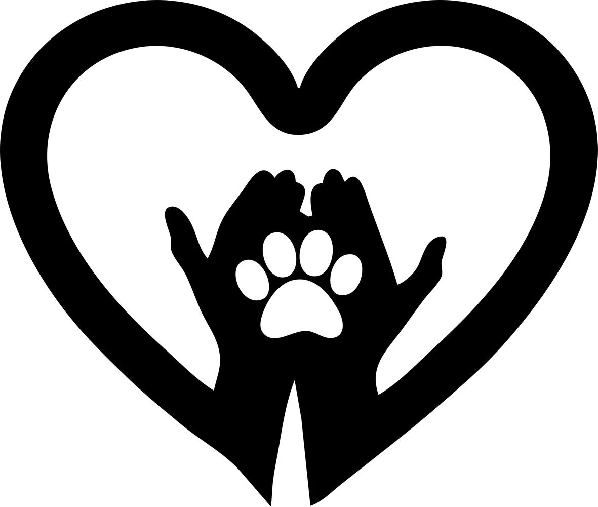 Heart with Cupped Hands Holding Paw Print Free SVG for Laser Cutting and Engraving