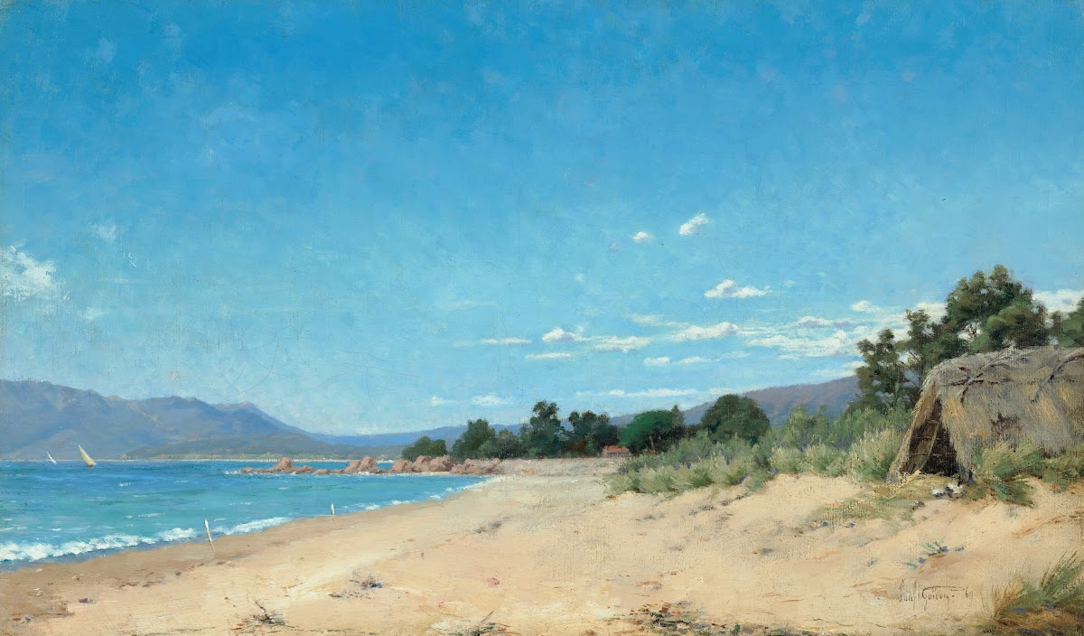 Hut by the sea shore Cabane au bord de la mer 1869