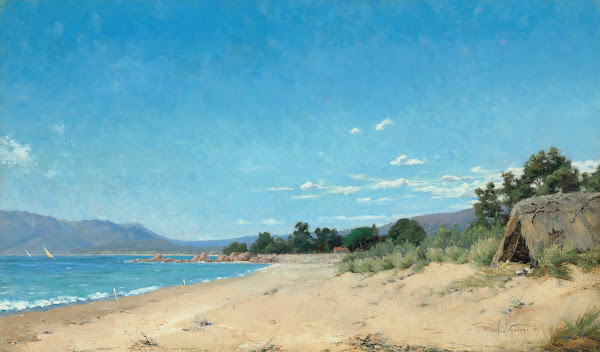 Hut by the sea shore Cabane au bord de la mer 1869