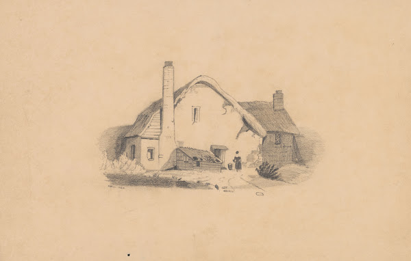 Pencil exercise no 9  thatched roof house 1845