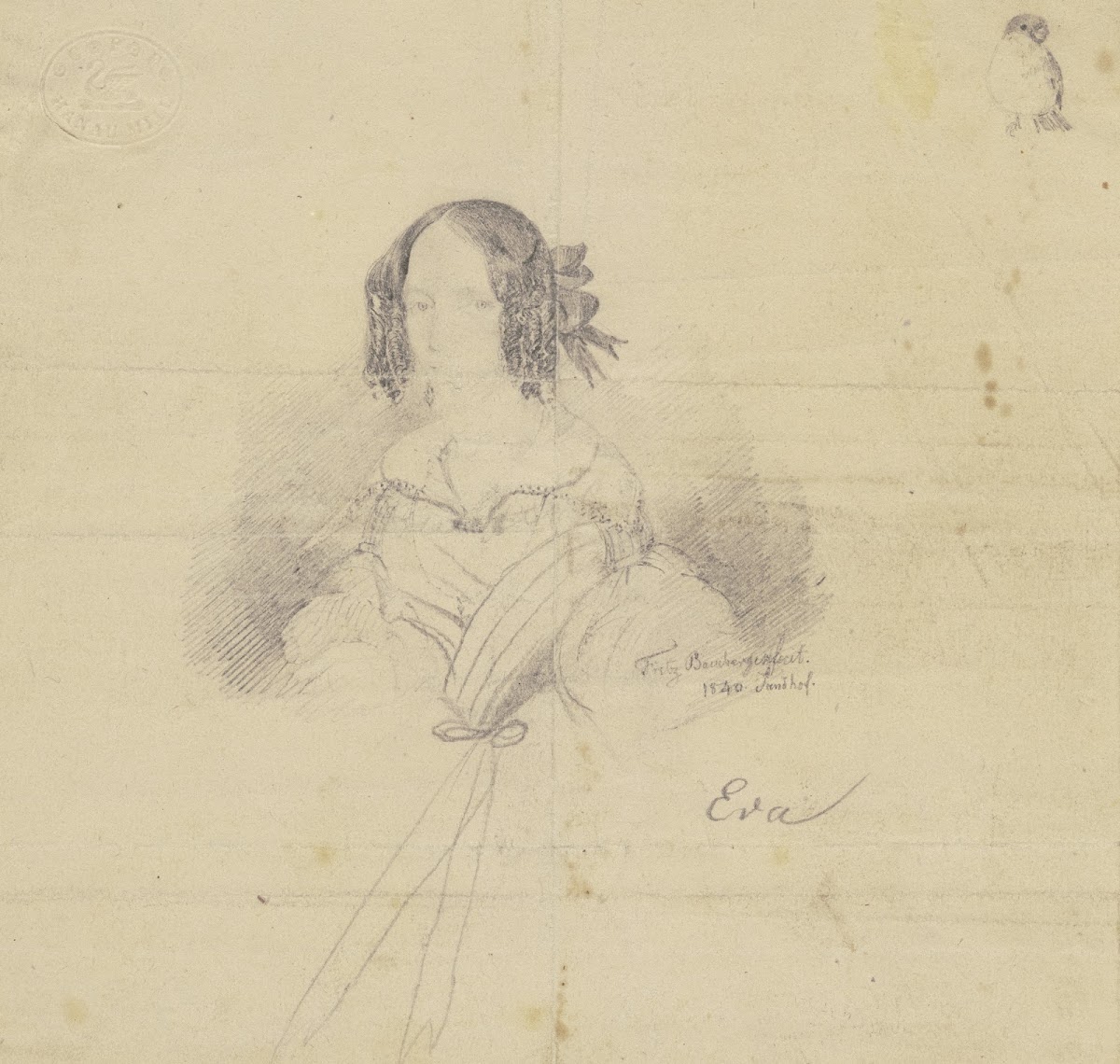 Brustbild einer Dame Eva 1840