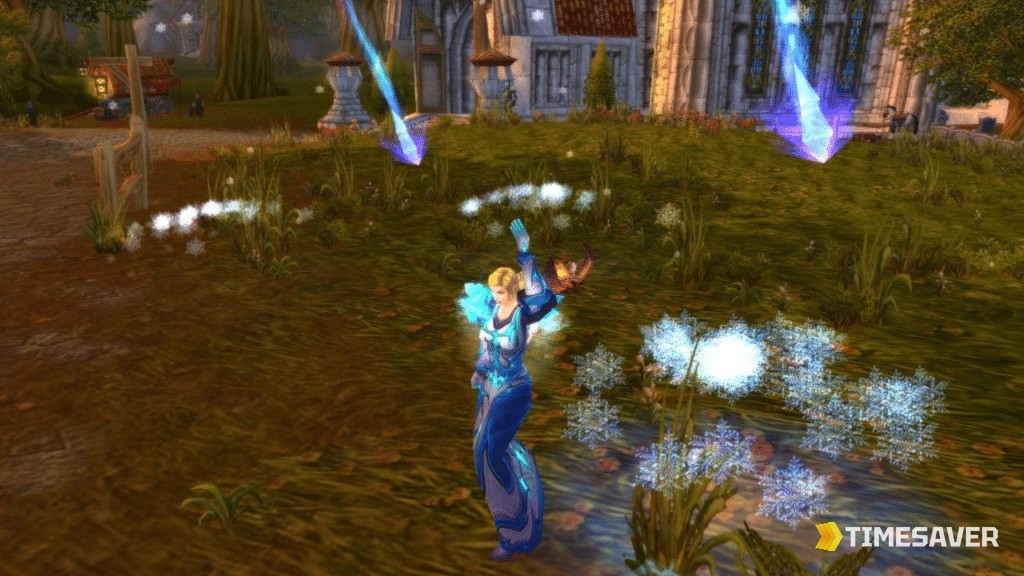WoW Classic Era mage AoE grinding a large pack of mobs — the core of dungeon boosting