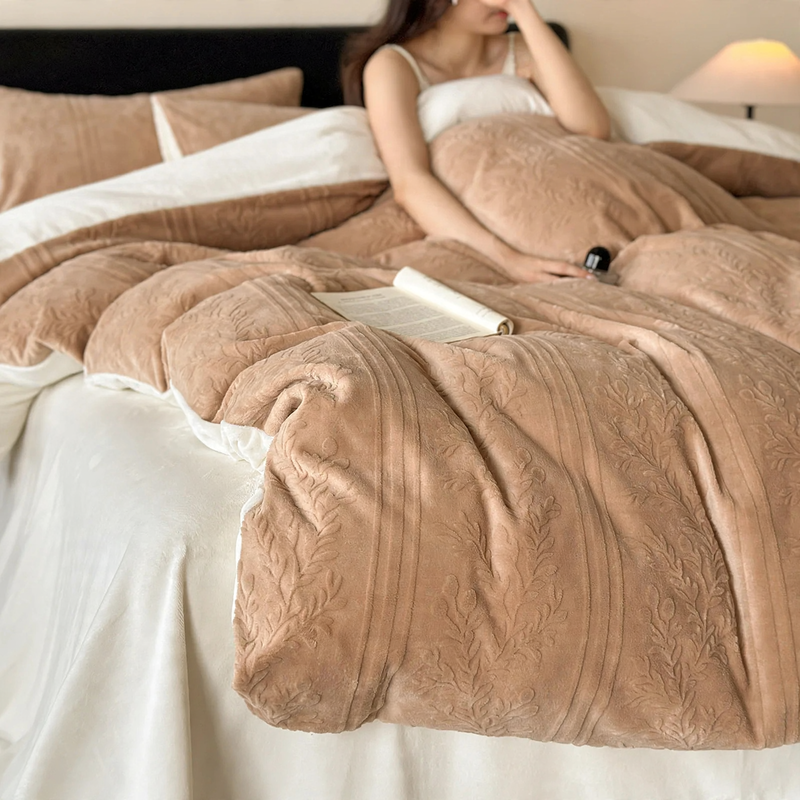 Milk fiber bedding set, geometric pattern, modern