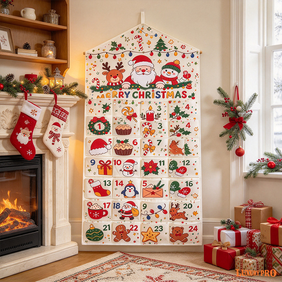 Triangular Style - Christmas Advent Calendar Hanging Pouch