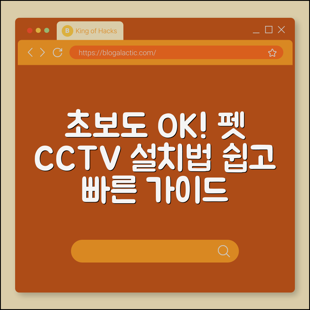 초보자도 쉽게 설치하는 펫 CCTV 카메라