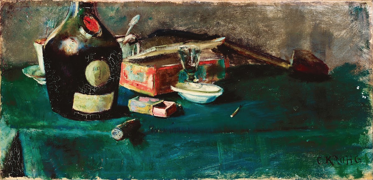 Still life with a DOM bottle 1883