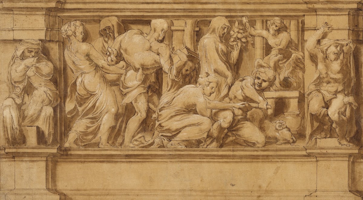 Design for a Frieze with Worshipers Bringing Sacrificial Offerings 1555