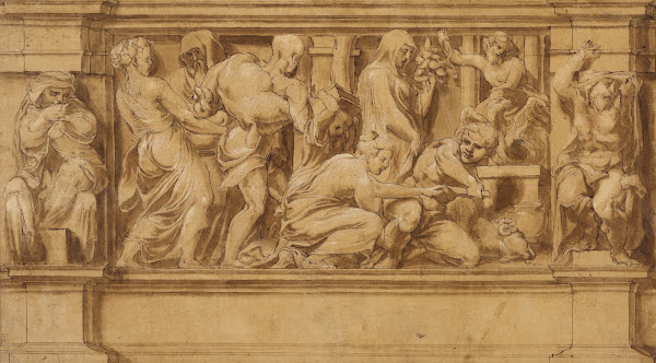 Design for a Frieze with Worshipers Bringing Sacrificial Offerings 1555