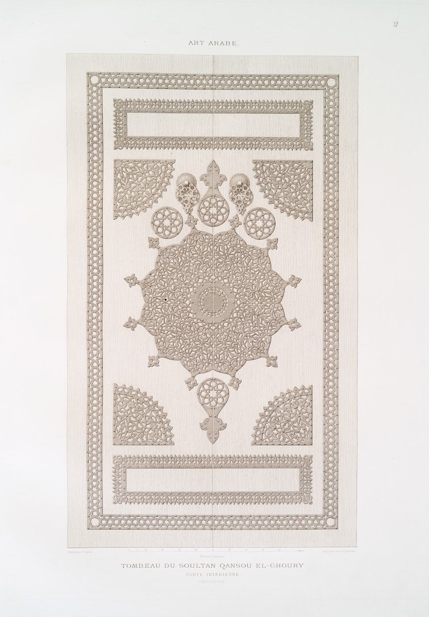 Tombeau du soultan Qansou el Ghoury porte intérieure XVIe siècle 1877