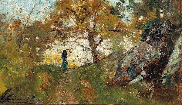Woodland Path with decorative figures