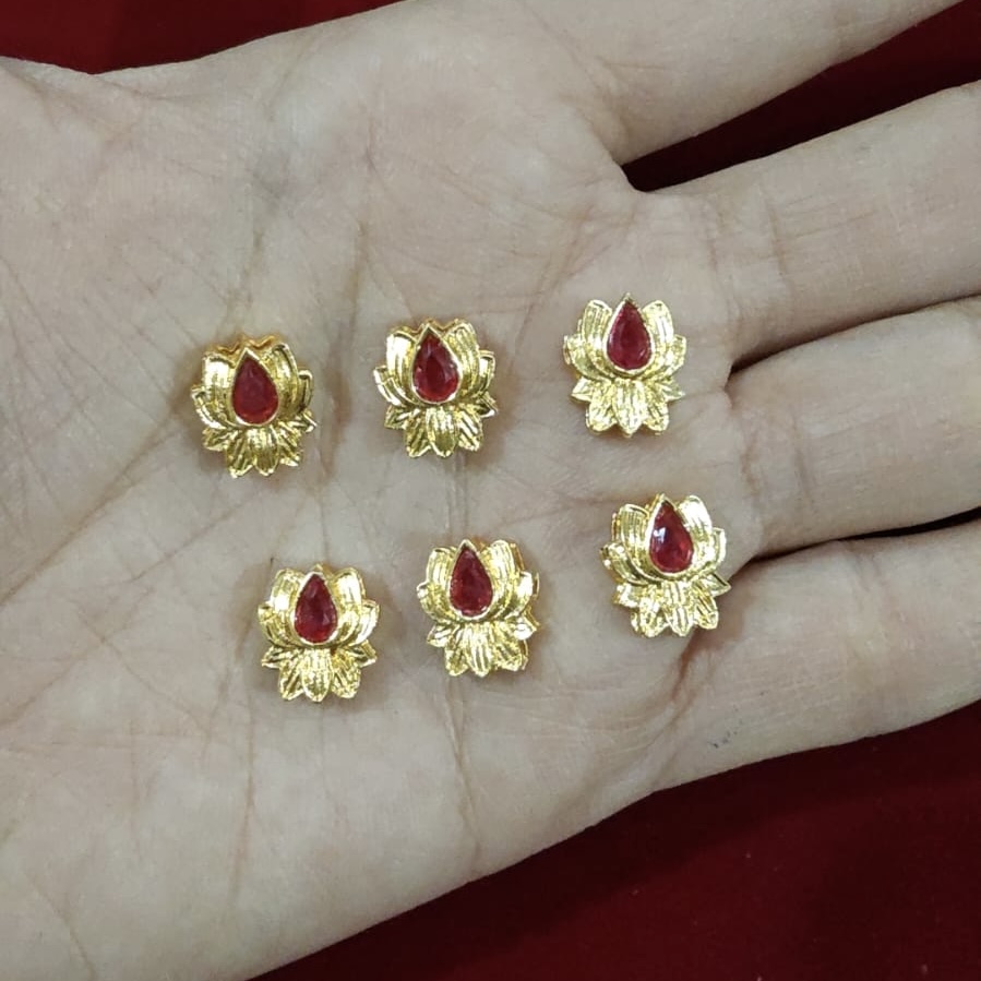 Single diamond Lotus pendent Pink- pack of 6