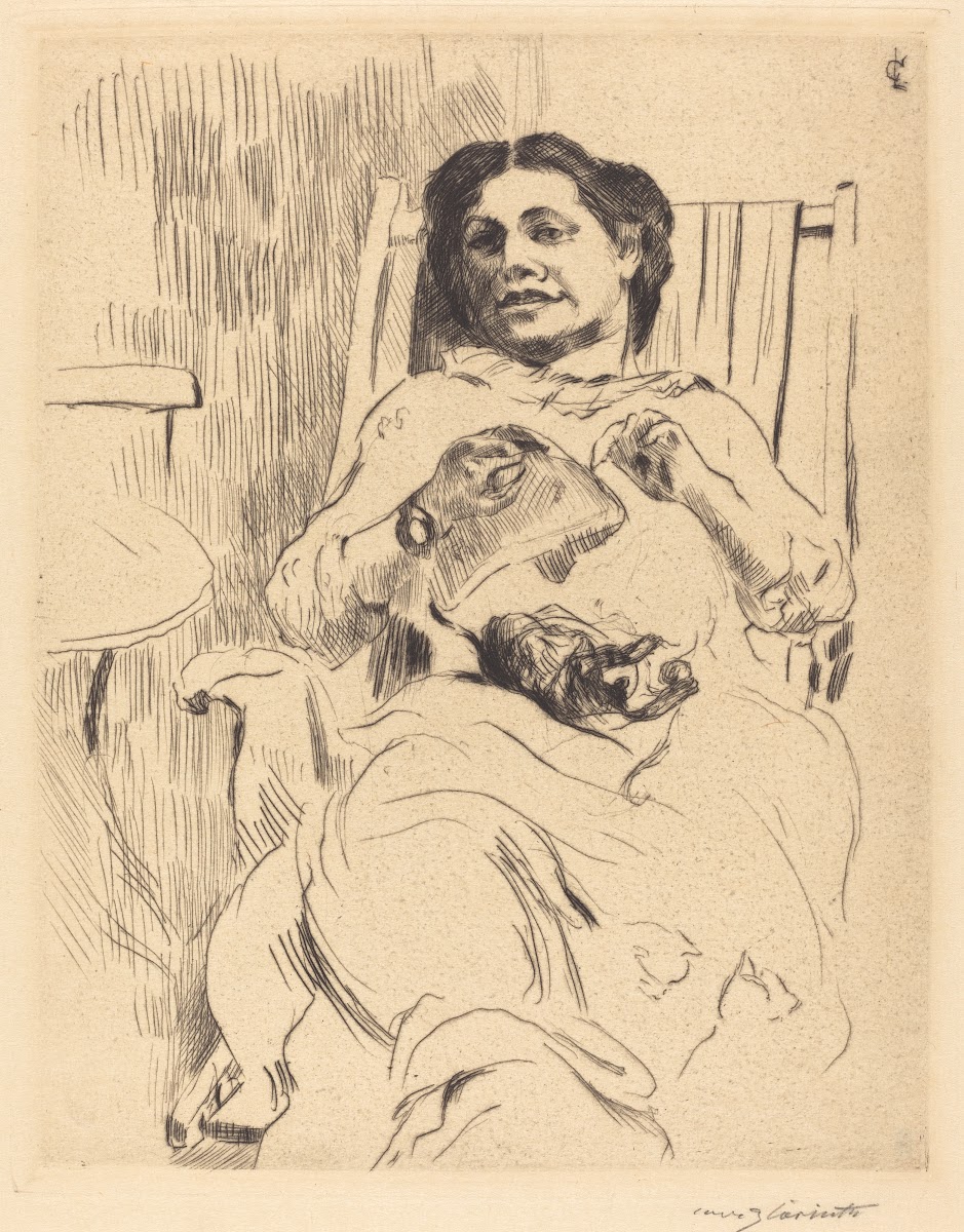 Woman with Needlework Frau mit Handarbeit 1912