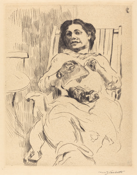 Woman with Needlework Frau mit Handarbeit 1912