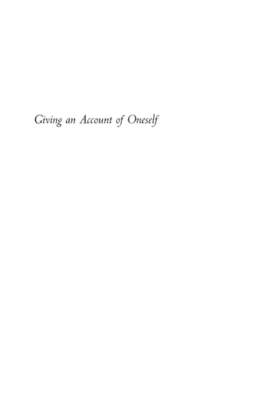 Giving an Account of Oneself
