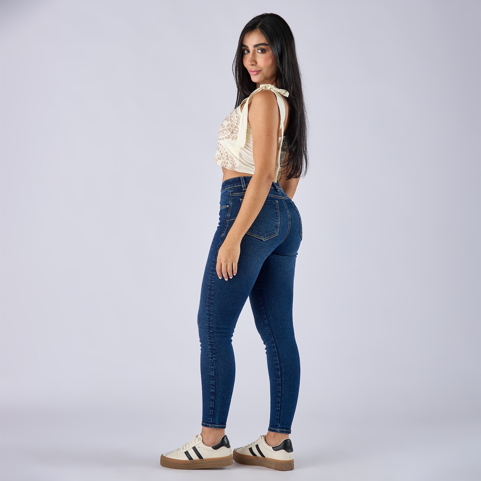 Jean dama skinny tiro medio licrado - Vista 3