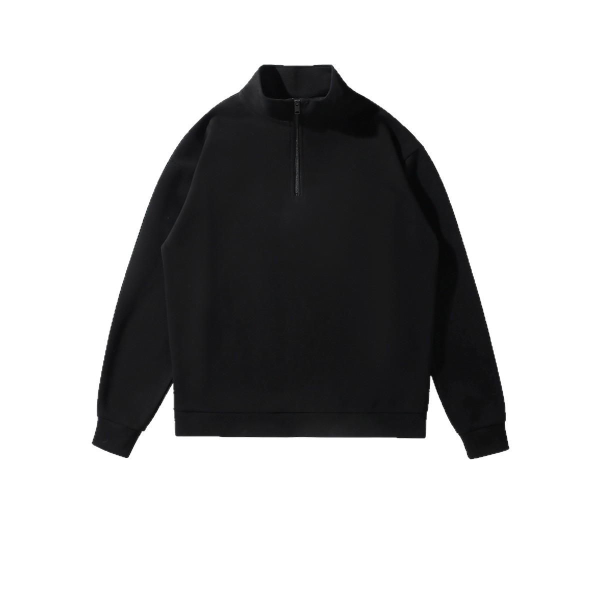 Sweatshirt with high collar and half-zip