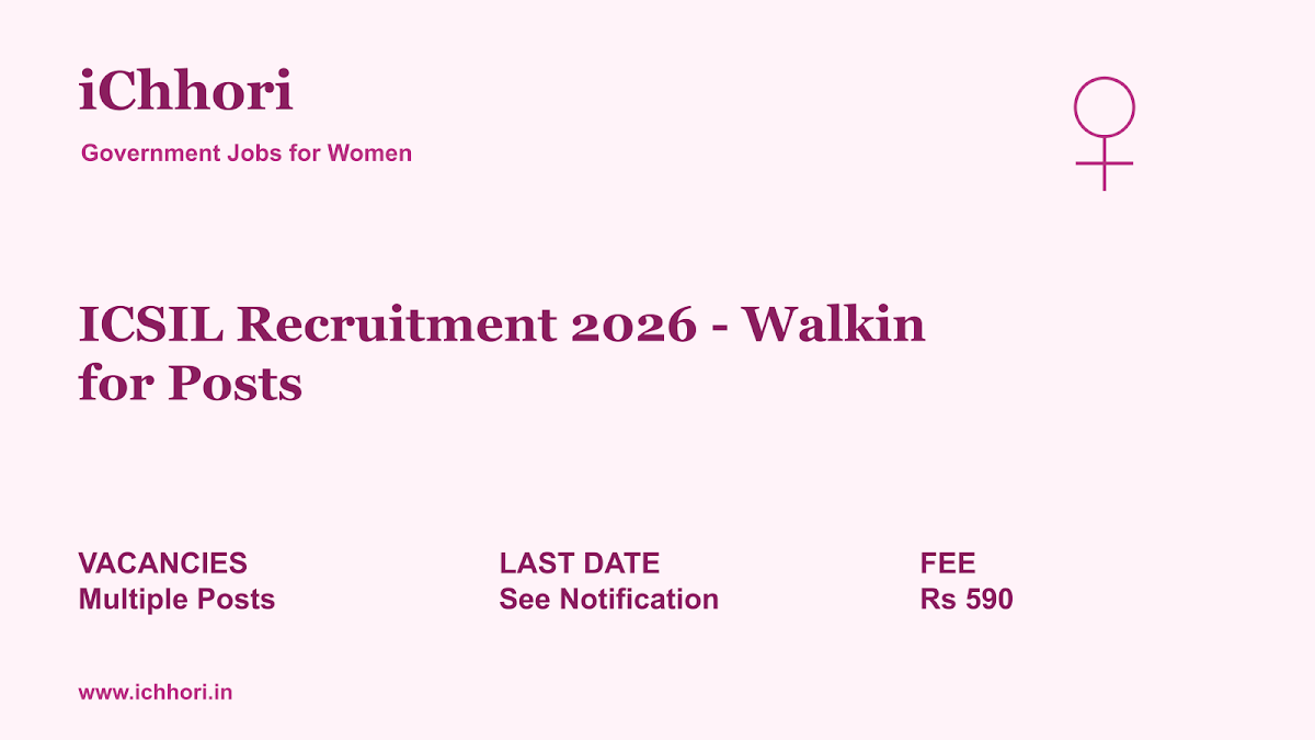 ICSIL Recruitment 2026 - Walkin for Posts - iChhori