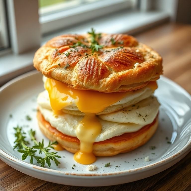 Baked Eggs Napoleon with Puff Pastry Recipe – Easy Homemade Breakfast