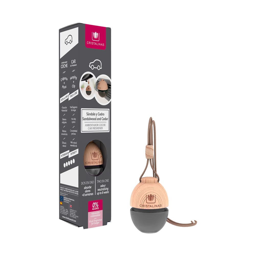 Ambientador para coche Cristalinas™ aroma sándalo y cedro