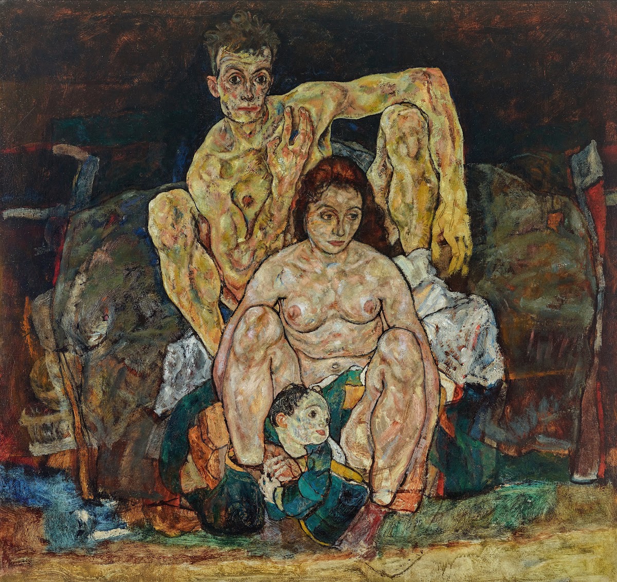 Kauerndes Menschenpaar Die Familie 1918