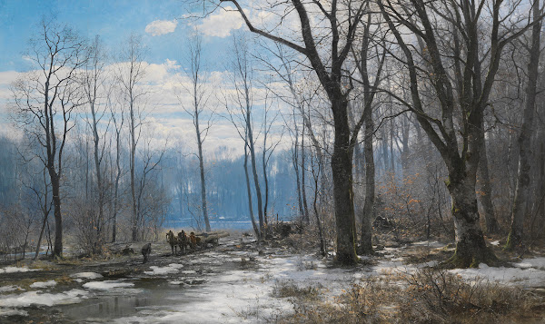 A winter day in the English Garden in Munich 1890