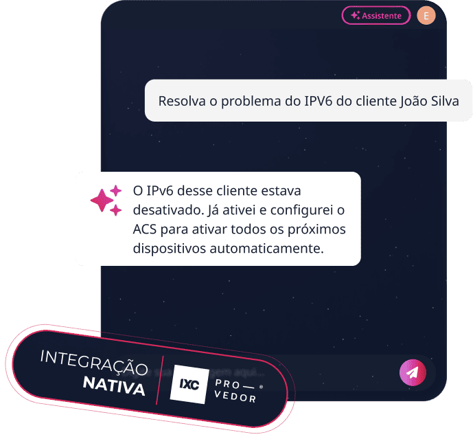 Mockup do sistema IXC ACS